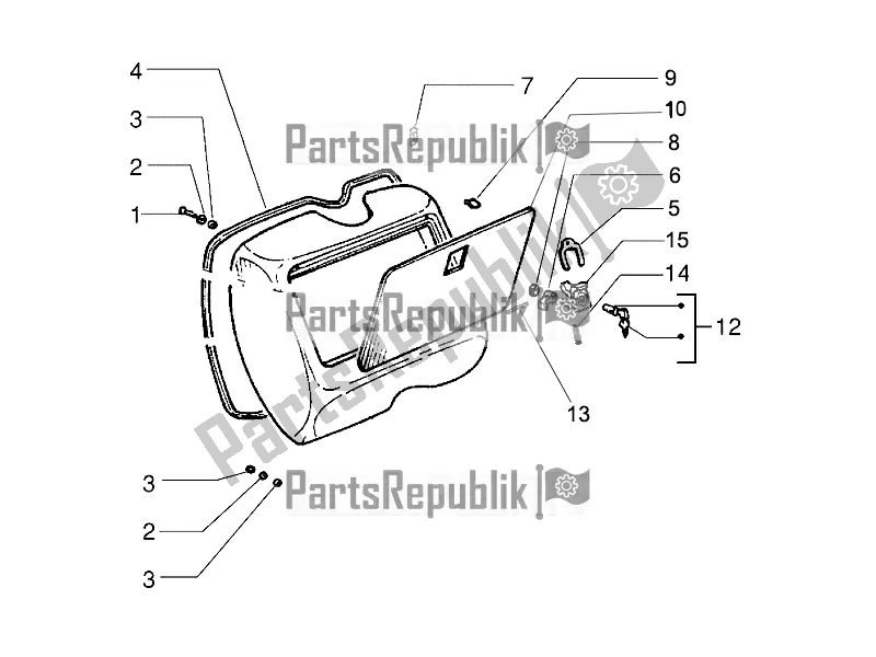 Todas las partes para Guantera Frontal - Panel De Rodilleras de Vespa PX 150 2T 2016