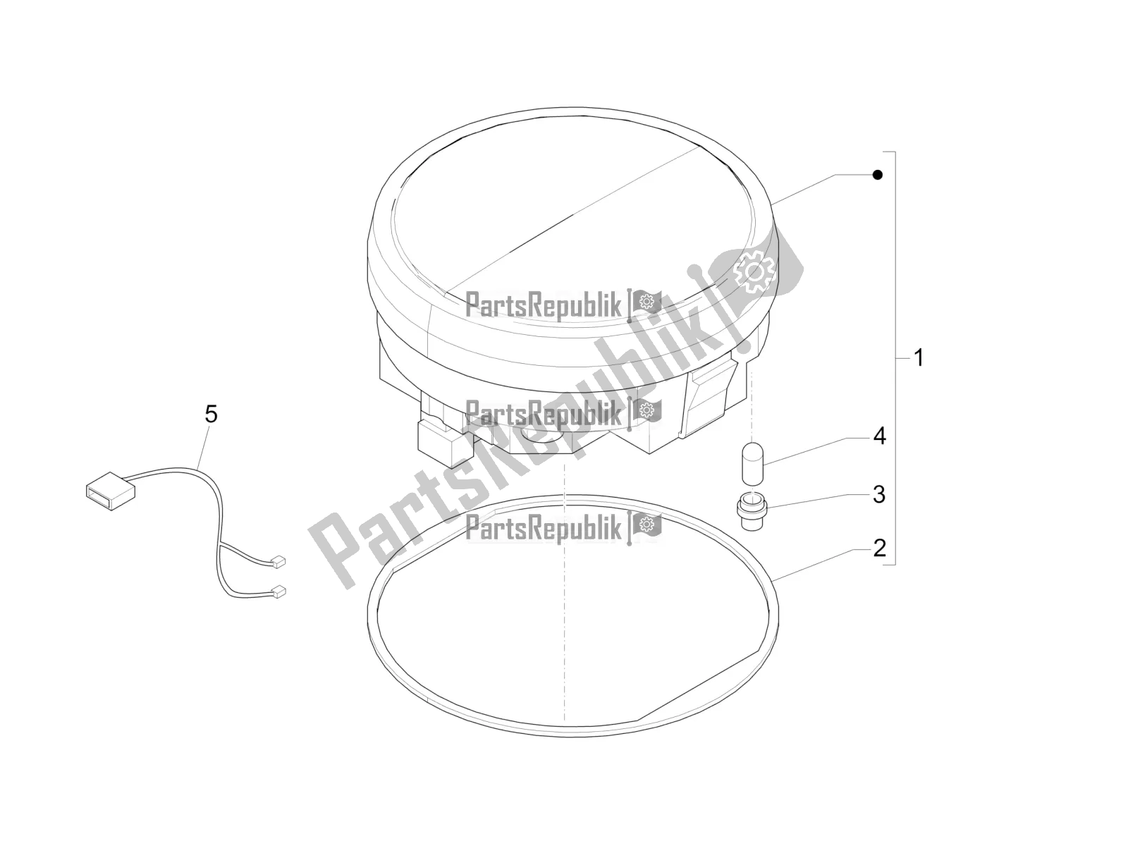 All parts for the Meter Combination - Cruscotto of the Vespa PX 150 2T 2016