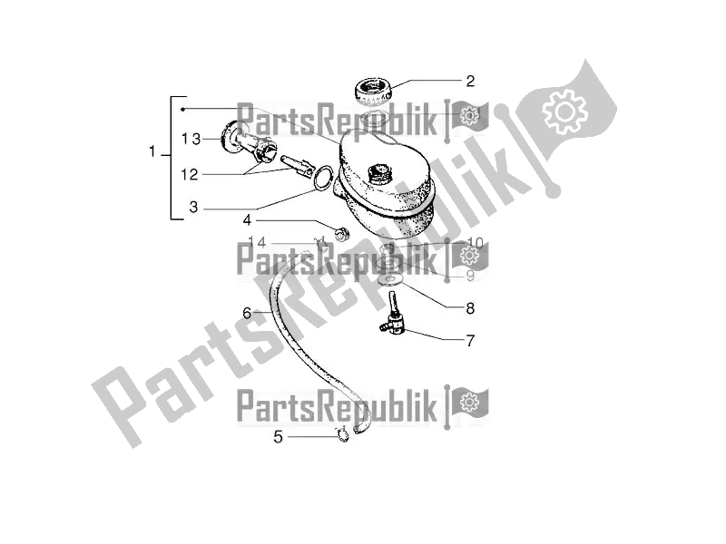 Todas las partes para Tanque De Aceite de Vespa PX 150 2T 2016