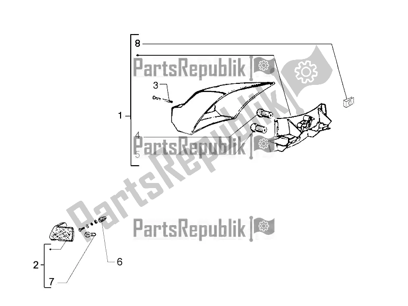 Todas las partes para Faros Traseros - Luces Intermitentes de Vespa PX 150 2T 2016