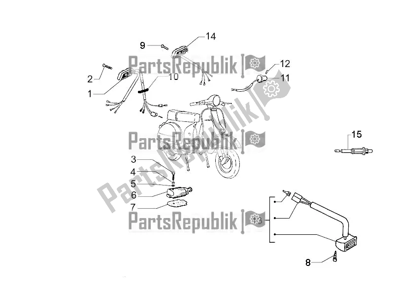 Todas las partes para Selectores - Interruptores - Botones de Vespa PX 150 2T 2016