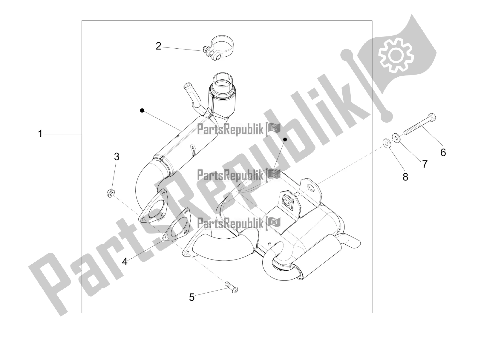 Todas las partes para Silenciador de Vespa PX 150 2T 2016