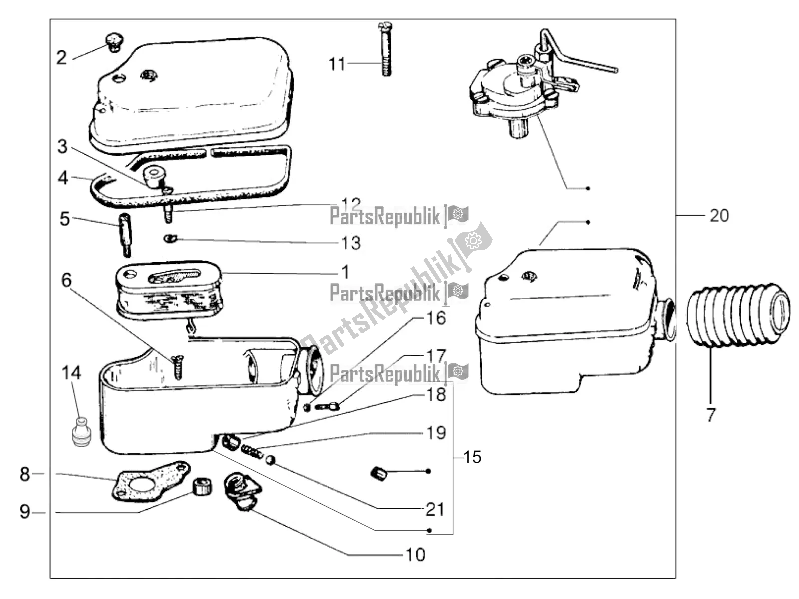 Tutte le parti per il Filtro Dell'aria del Vespa PX 150 2T 2017