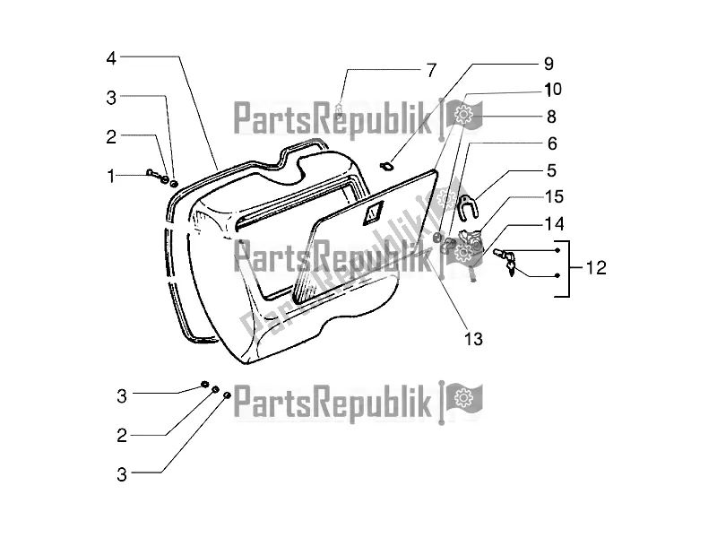 All parts for the Front Glove-box - Knee-guard Panel of the Vespa PX 150 2T 2017