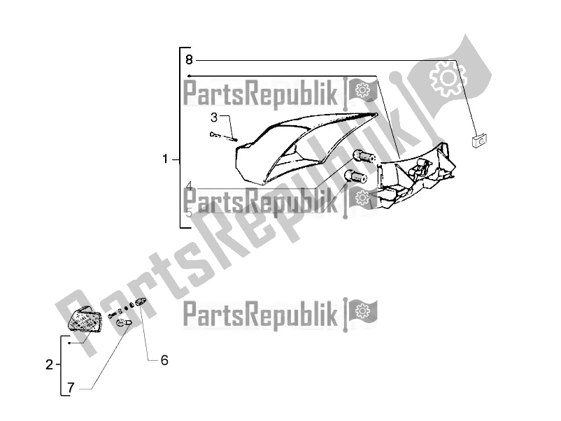 Todas las partes para Faros Traseros - Luces Intermitentes de Vespa PX 150 2T 2017