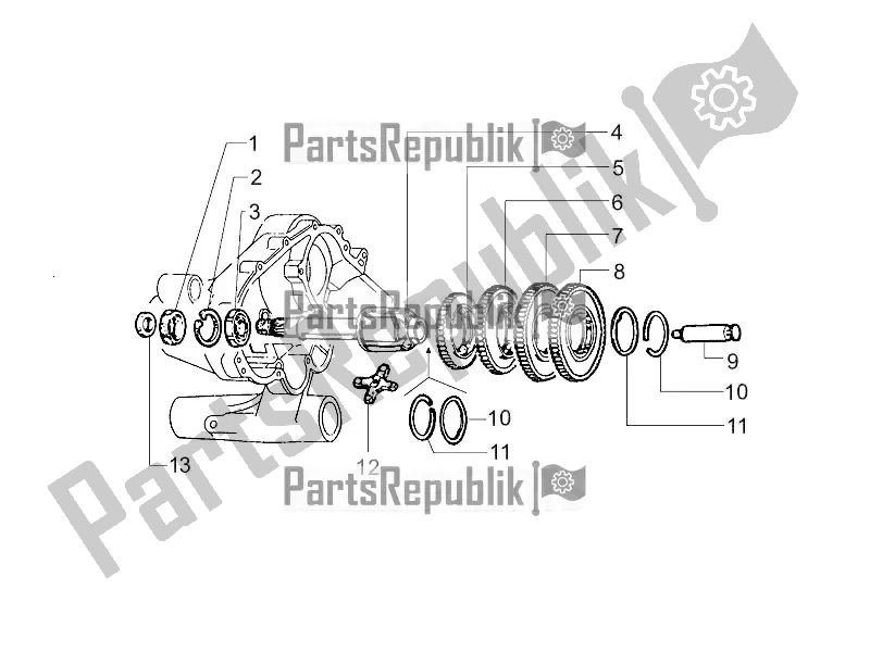 Todas las partes para Transmisión Trasera de Vespa PX 150 2T 2017