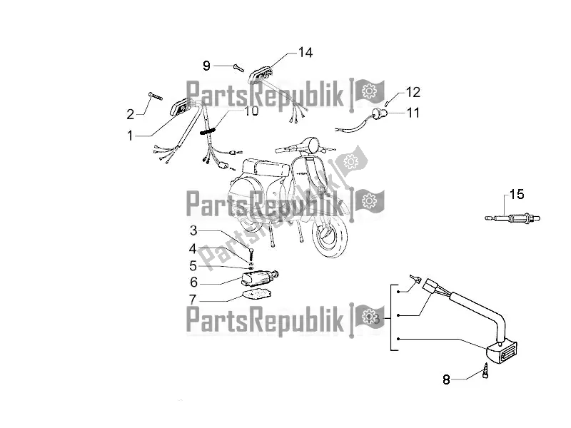 Toutes les pièces pour le Sélecteurs - Interrupteurs - Boutons du Vespa PX 150 2T 2017