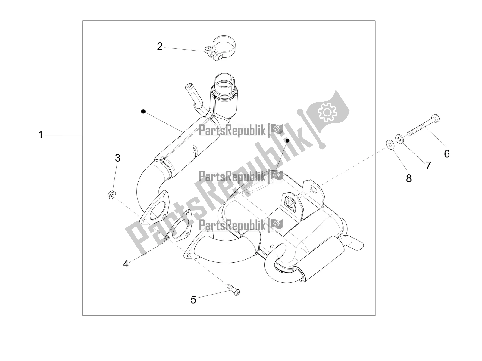 Todas las partes para Silenciador de Vespa PX 150 2T 2017