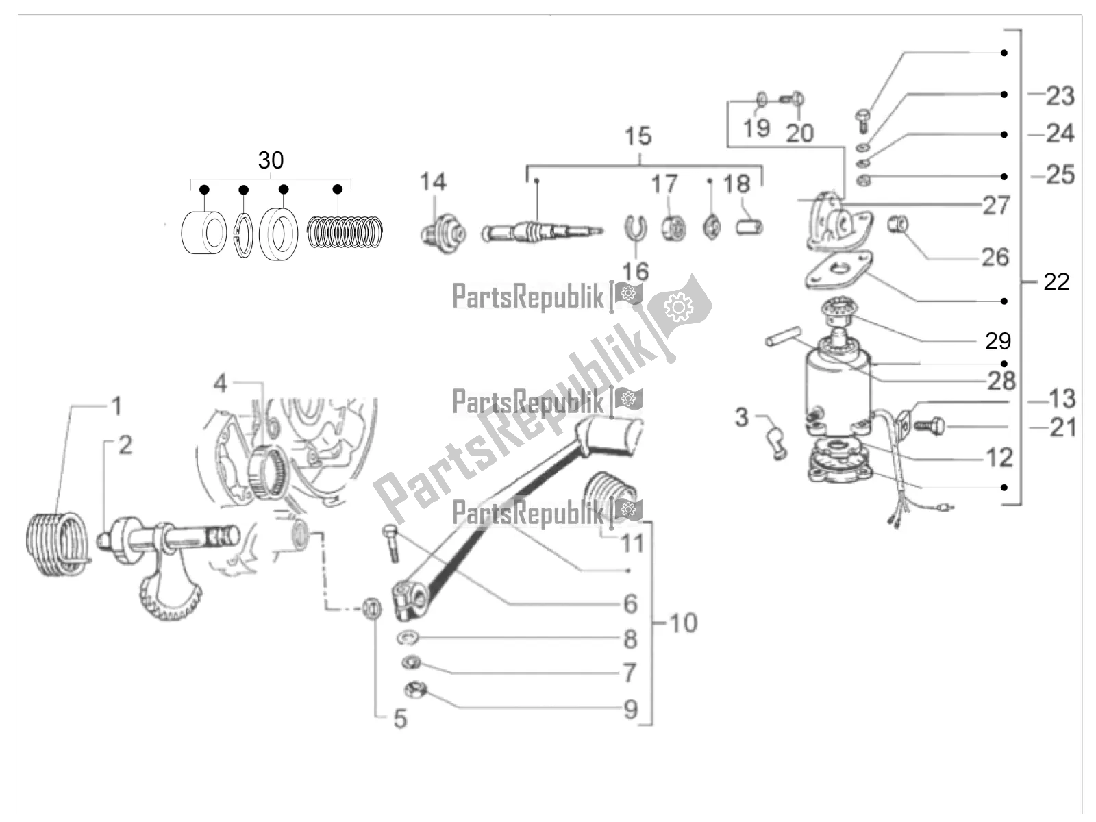 Tutte le parti per il Stater - Avviamento Elettrico del Vespa PX 150 2T 2017