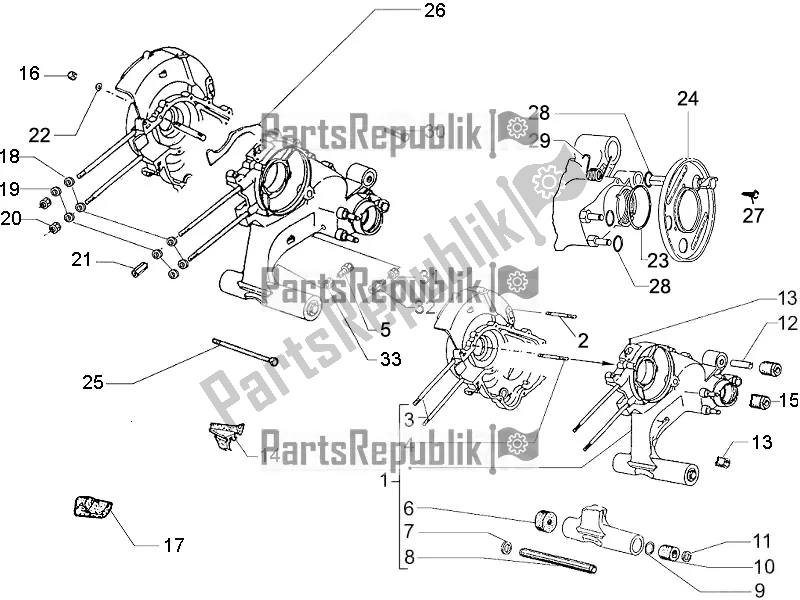 All parts for the Crankcase of the Vespa PX 150 2T 2018