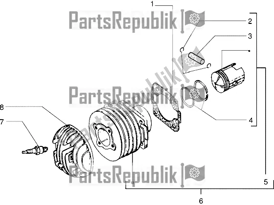 Todas as partes de Unidade De Pino Cilindro-pistão-pulso do Vespa PX 150 2T 2018