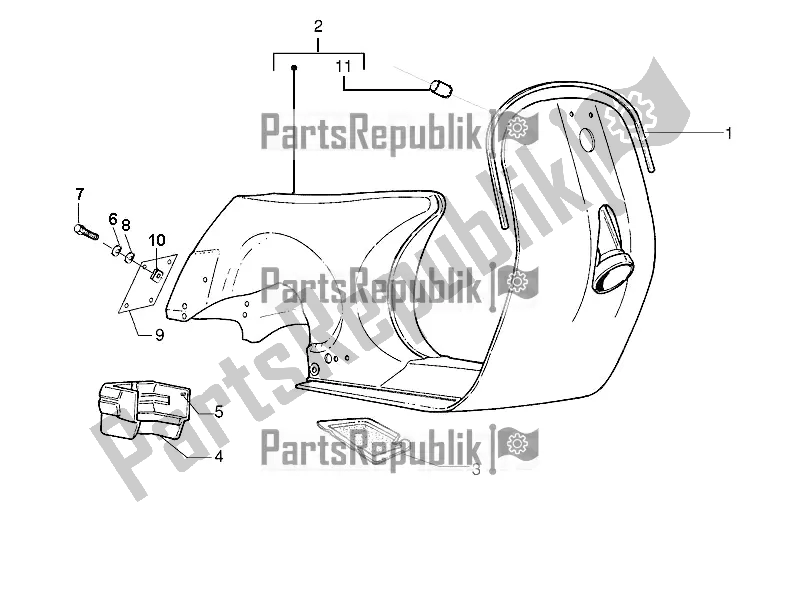 All parts for the Frame/bodywork of the Vespa PX 150 2T 2018