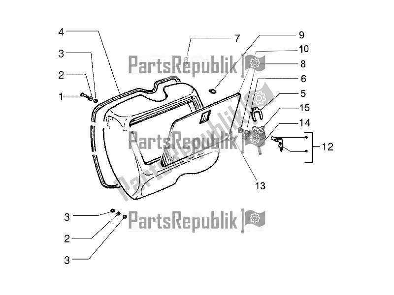 Alle onderdelen voor de Dashboardkastje Voor - Kniebeschermer van de Vespa PX 150 2T 2018