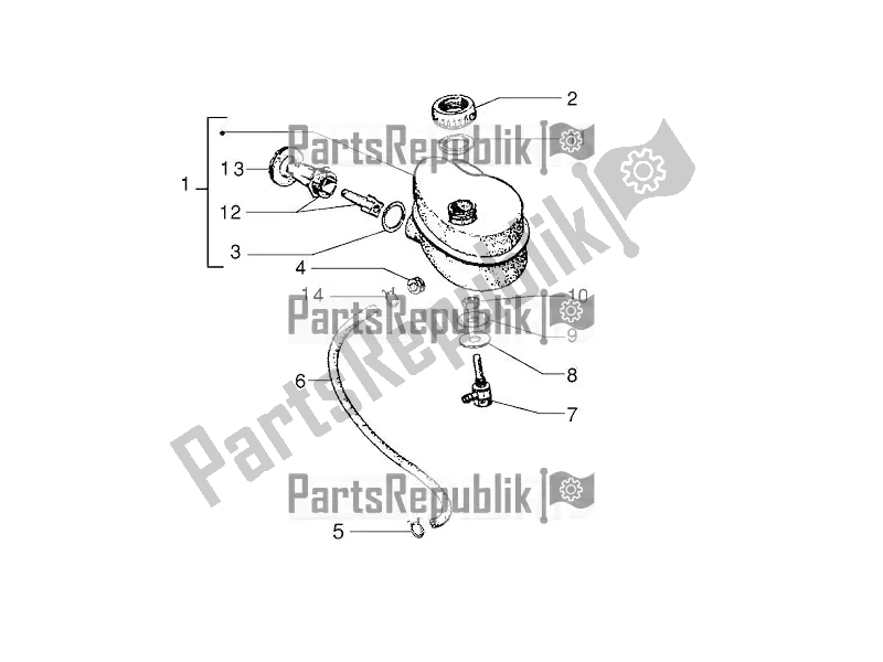 Tutte le parti per il Serbatoio Dell'olio del Vespa PX 150 2T 2018