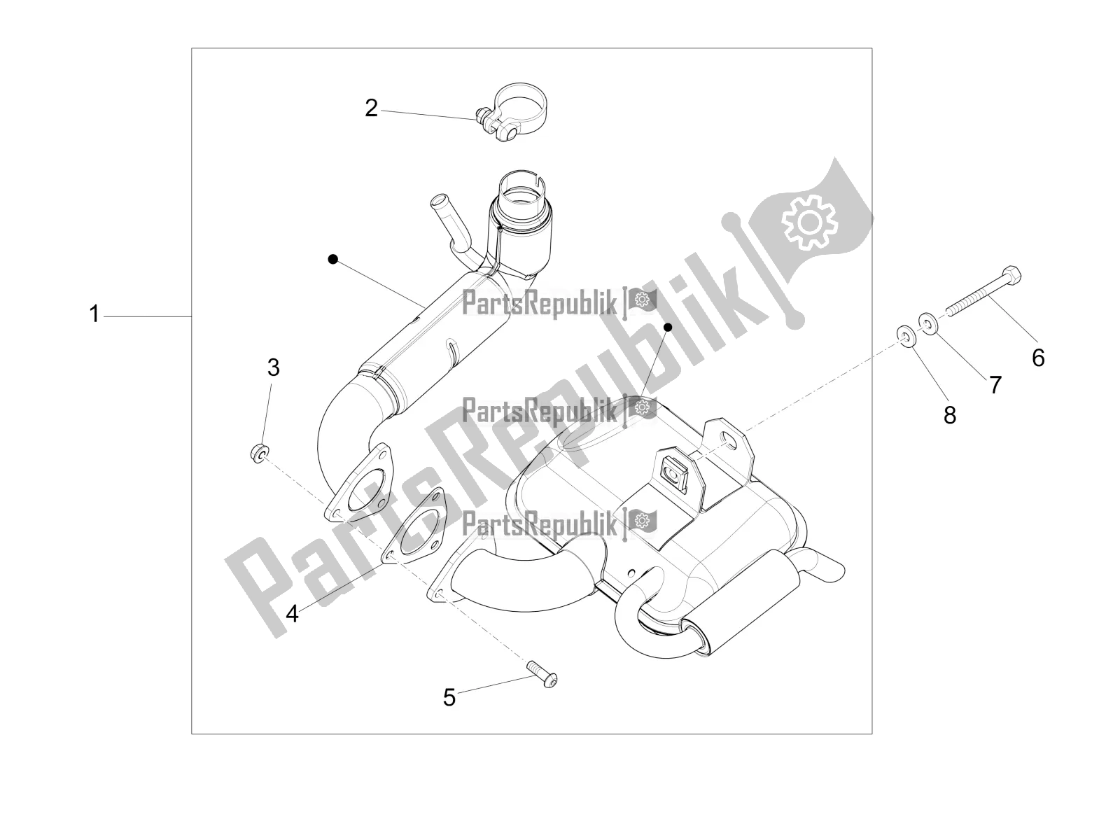 Toutes les pièces pour le Silencieux du Vespa PX 150 2T 2018