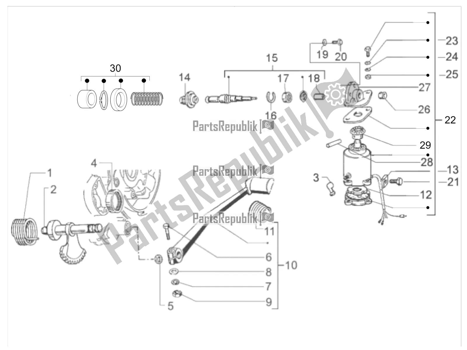 Wszystkie części do Stater - Rozrusznik Elektryczny Vespa PX 150 2T 2018