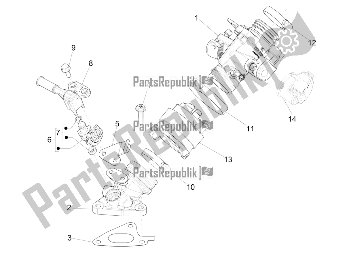 Toutes les pièces pour le Throttle Body - Injector - Induction Joint du Vespa S 125 3V Iget Apac 2017