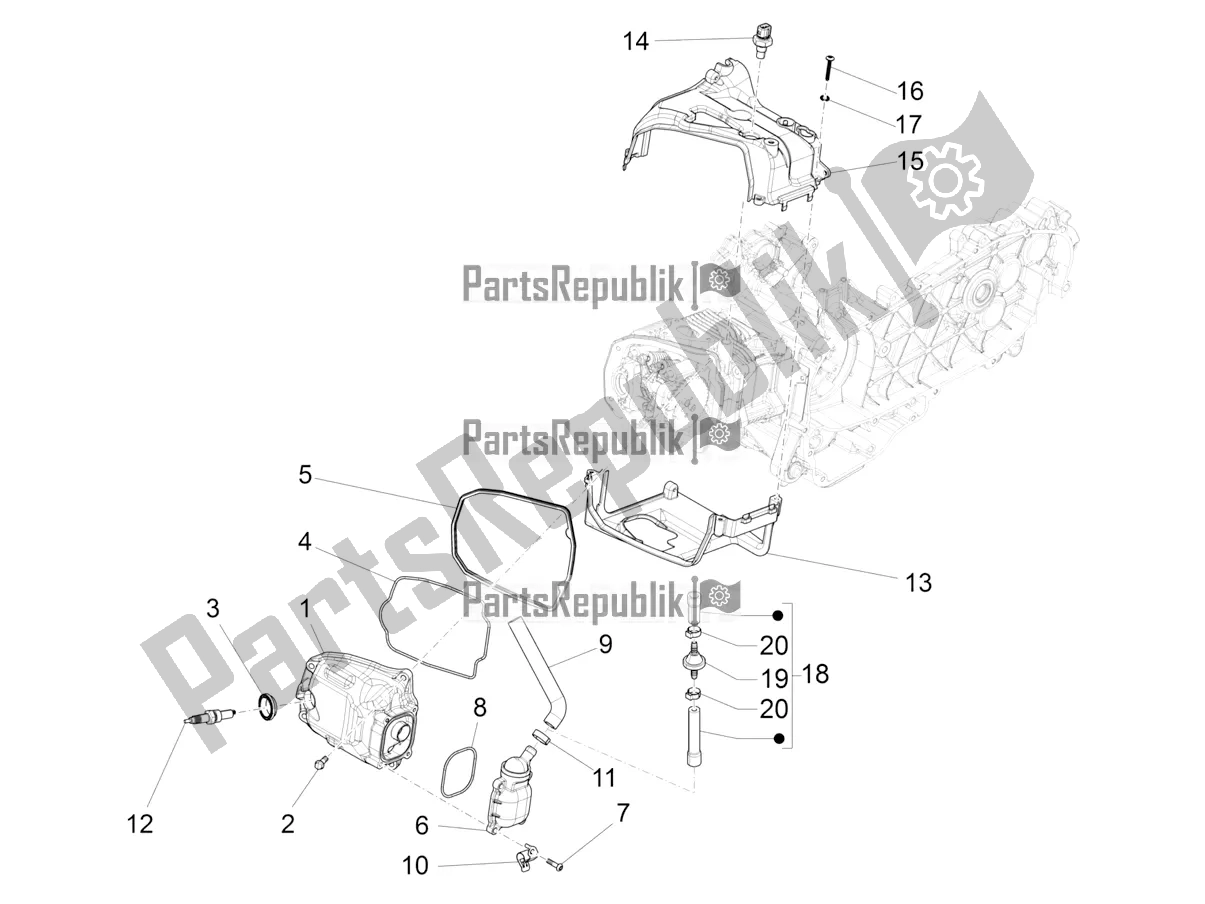 Todas las partes para Cubierta De Tapa De Cilindro de Vespa S 125 3V Iget Apac 2018