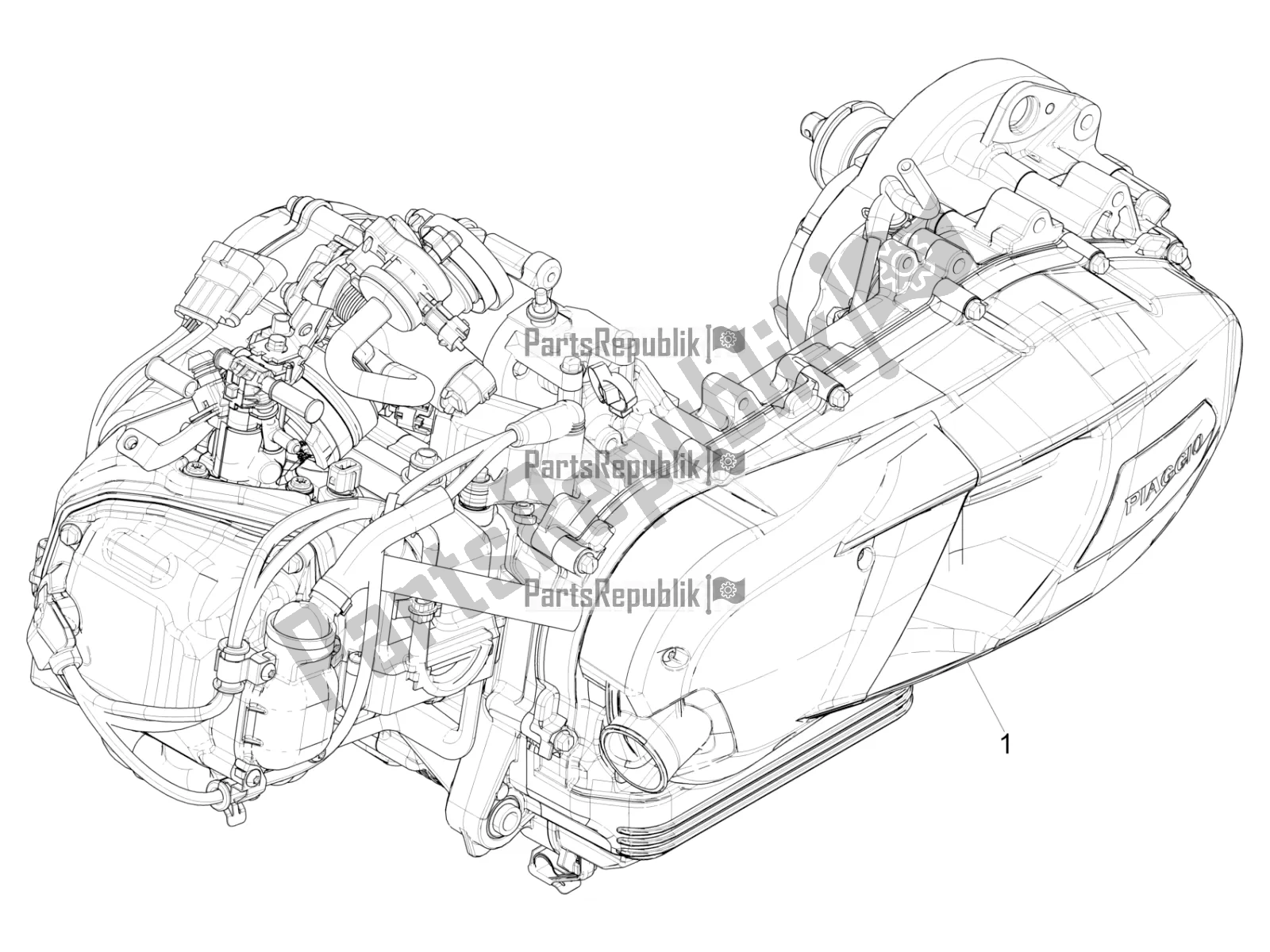 Wszystkie części do Silnik, Monta? Vespa S 125 3V Iget Apac 2018