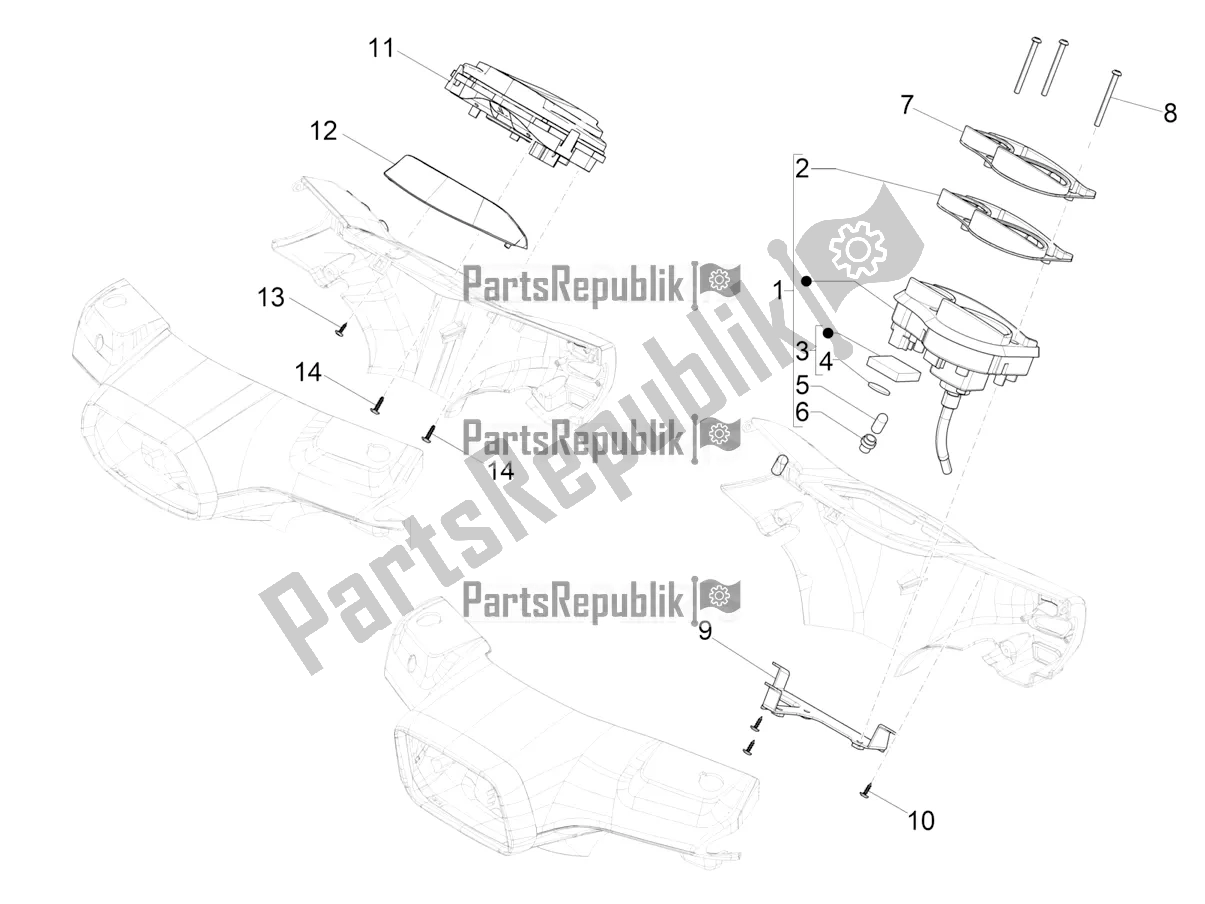 All parts for the Meter Combination - Cruscotto of the Vespa S 125 3V Iget Apac 2018