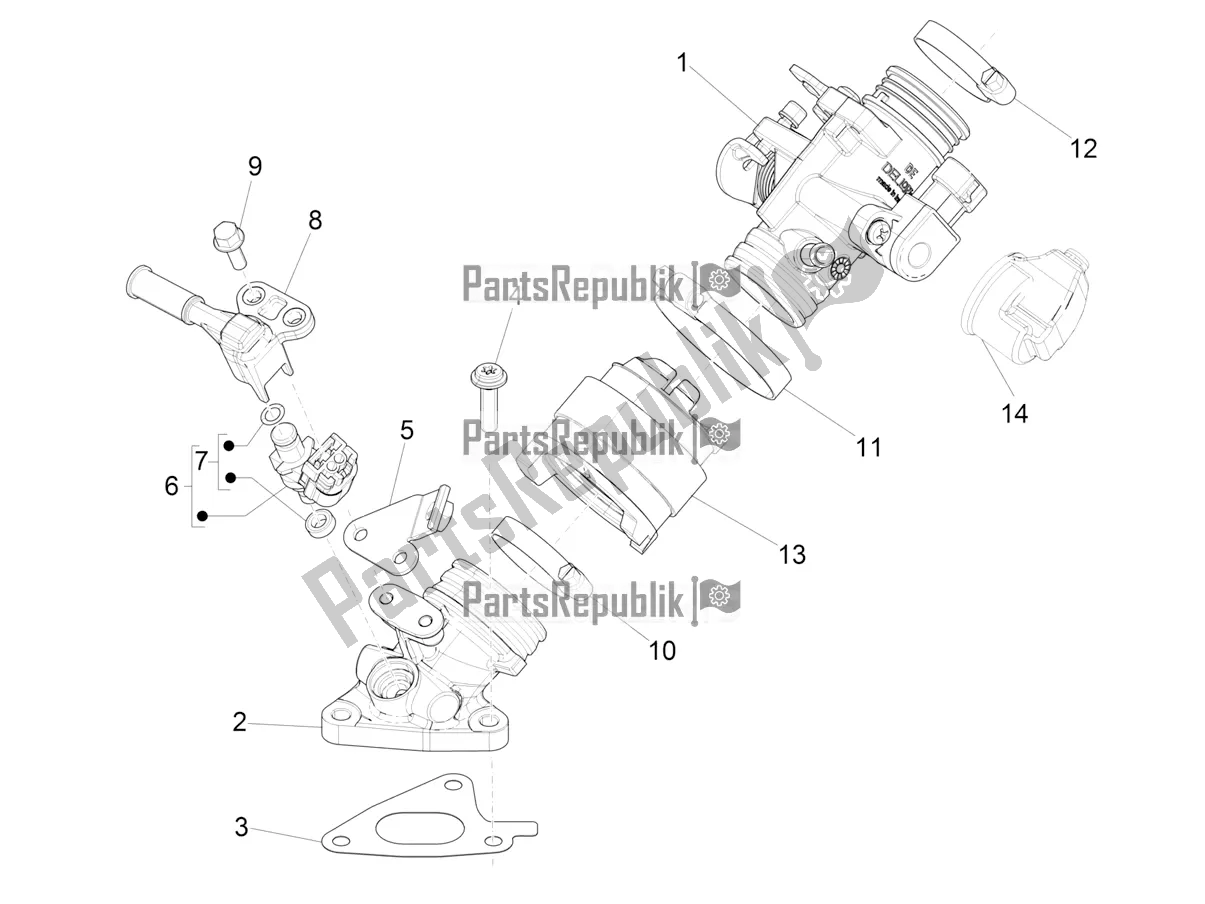 All parts for the Throttle Body - Injector - Induction Joint of the Vespa S 125 3V Iget Apac 2018