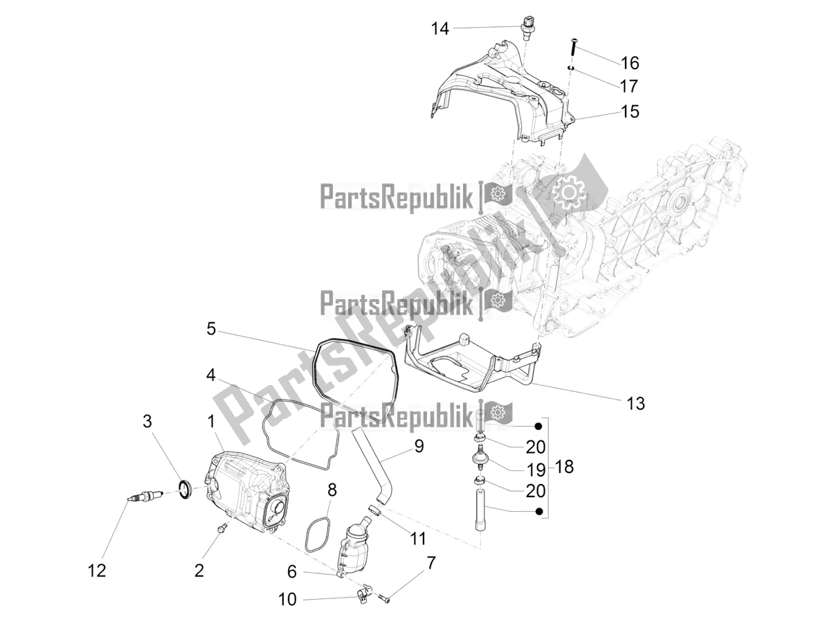Toutes les pièces pour le Le Couvre-culasse du Vespa S 125 3V Iget Apac 2019