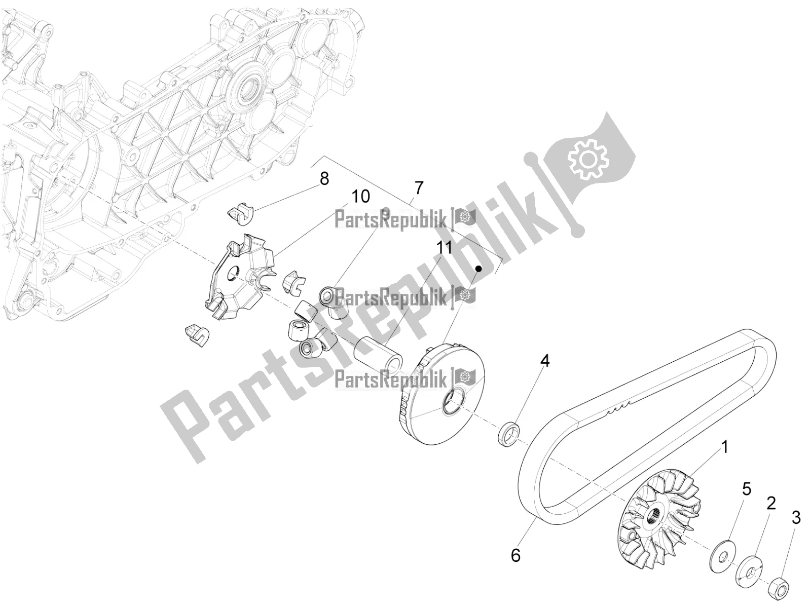 Toutes les pièces pour le Poulie Motrice du Vespa S 125 3V Iget Apac 2019