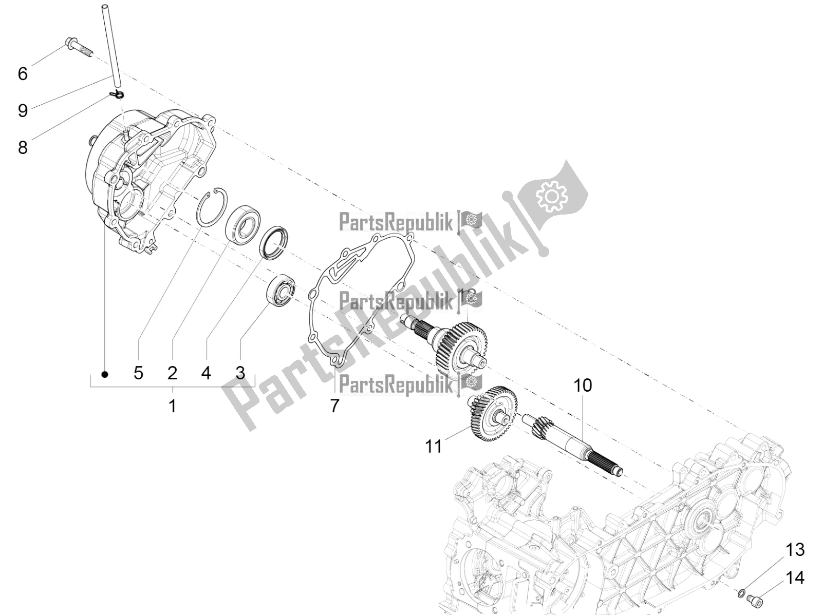 Toutes les pièces pour le Unité De Réduction du Vespa S 125 3V Iget Apac 2019