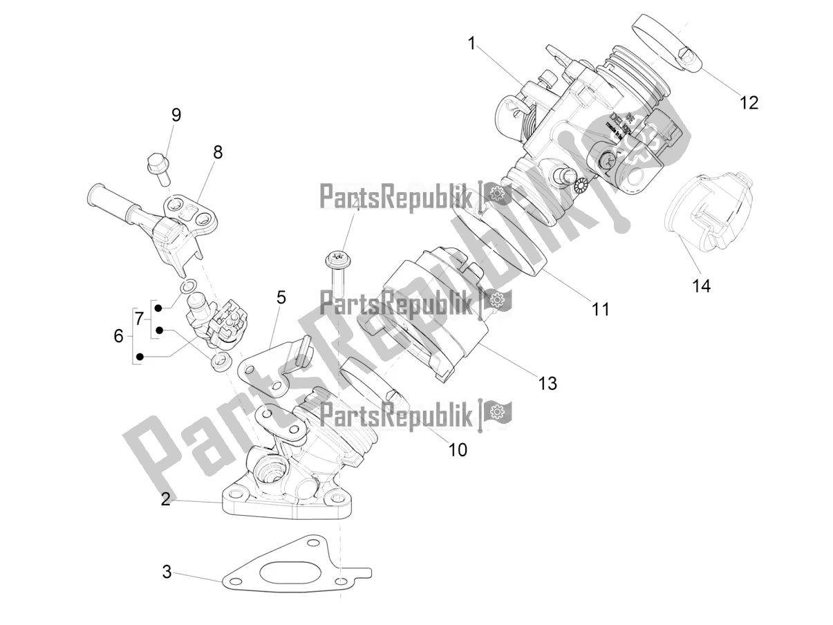 All parts for the Throttle Body - Injector - Induction Joint of the Vespa S 125 3V Iget Apac 2019