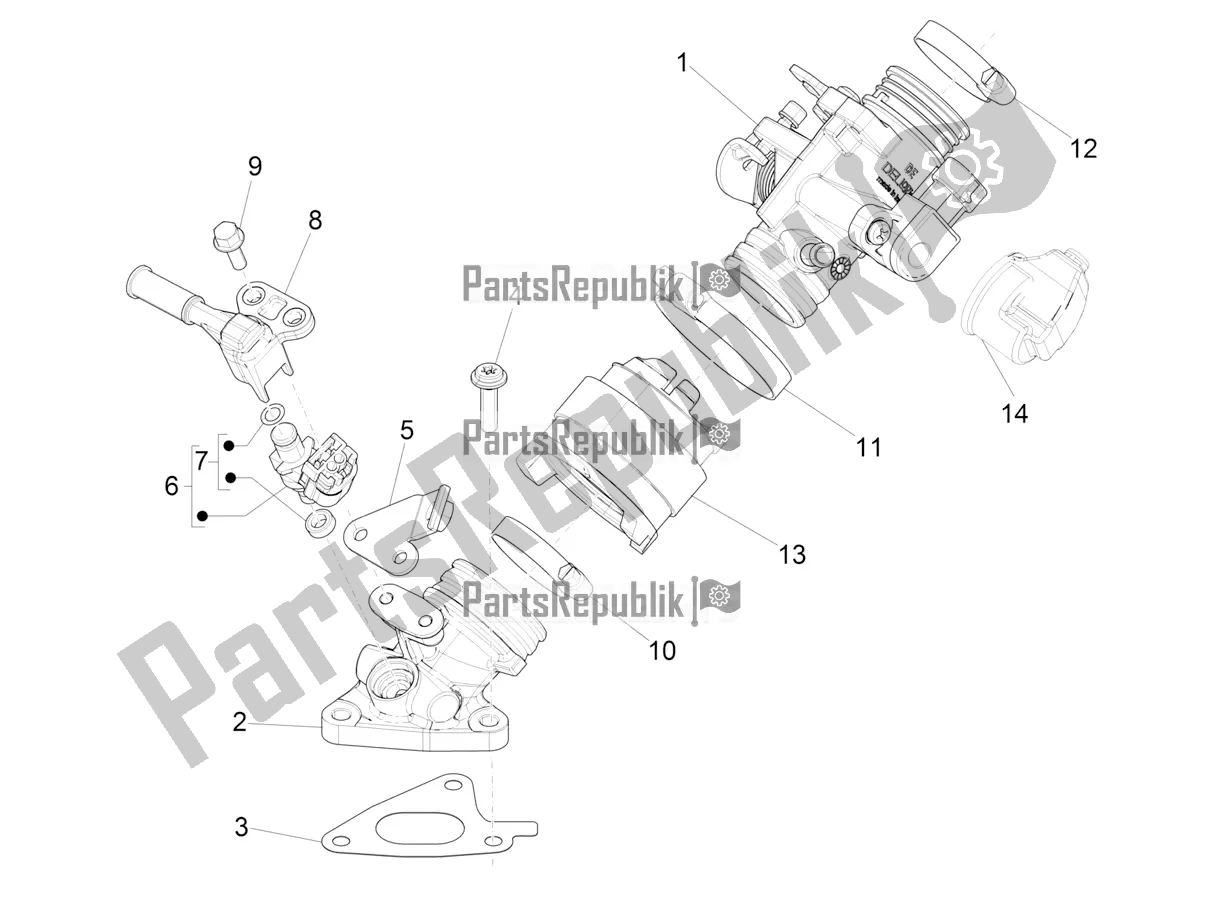 Toutes les pièces pour le Throttle Body - Injector - Induction Joint du Vespa S 125 3V Iget Apac 2019