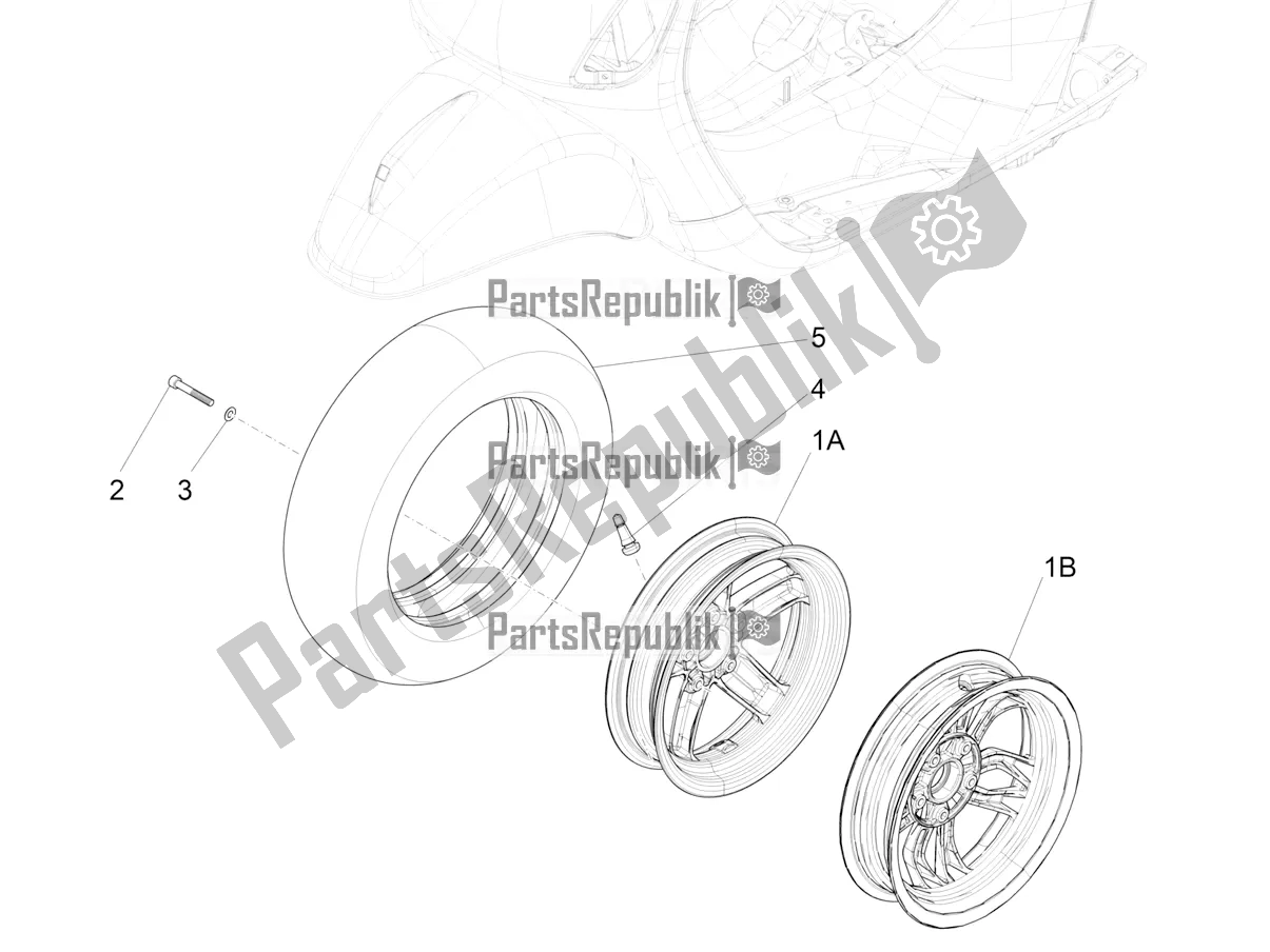 Todas as partes de Roda Da Frente do Vespa S 125 3V Iget Apac 2020