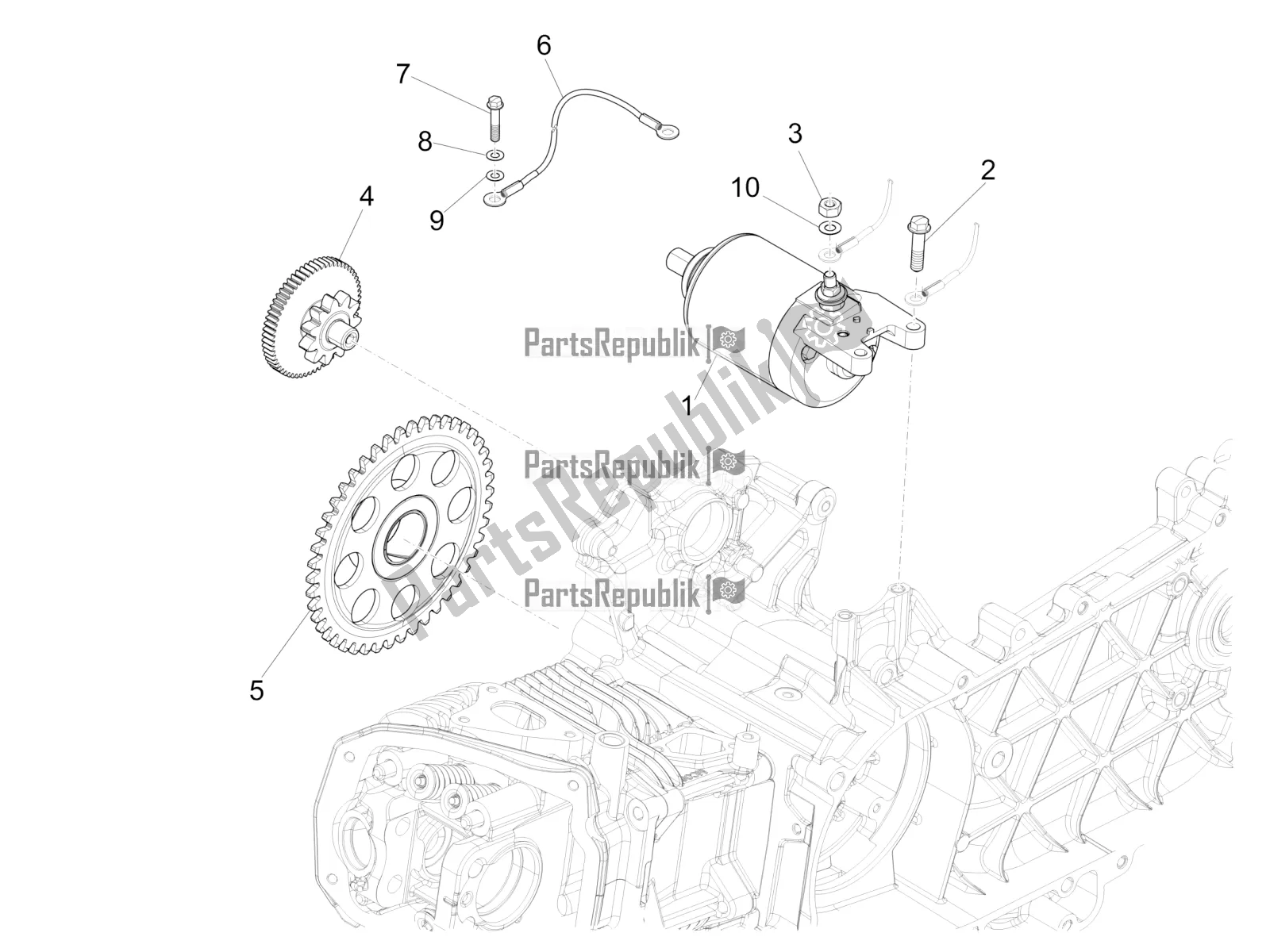 Tutte le parti per il Stater - Avviamento Elettrico del Vespa S 125 3V Iget Apac 2020