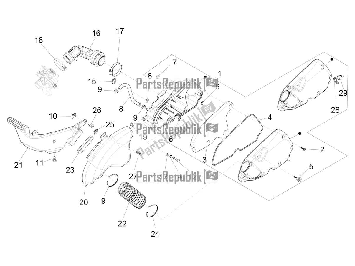 Wszystkie części do Filtr Powietrza Vespa S 125 3V Iget Apac 2021