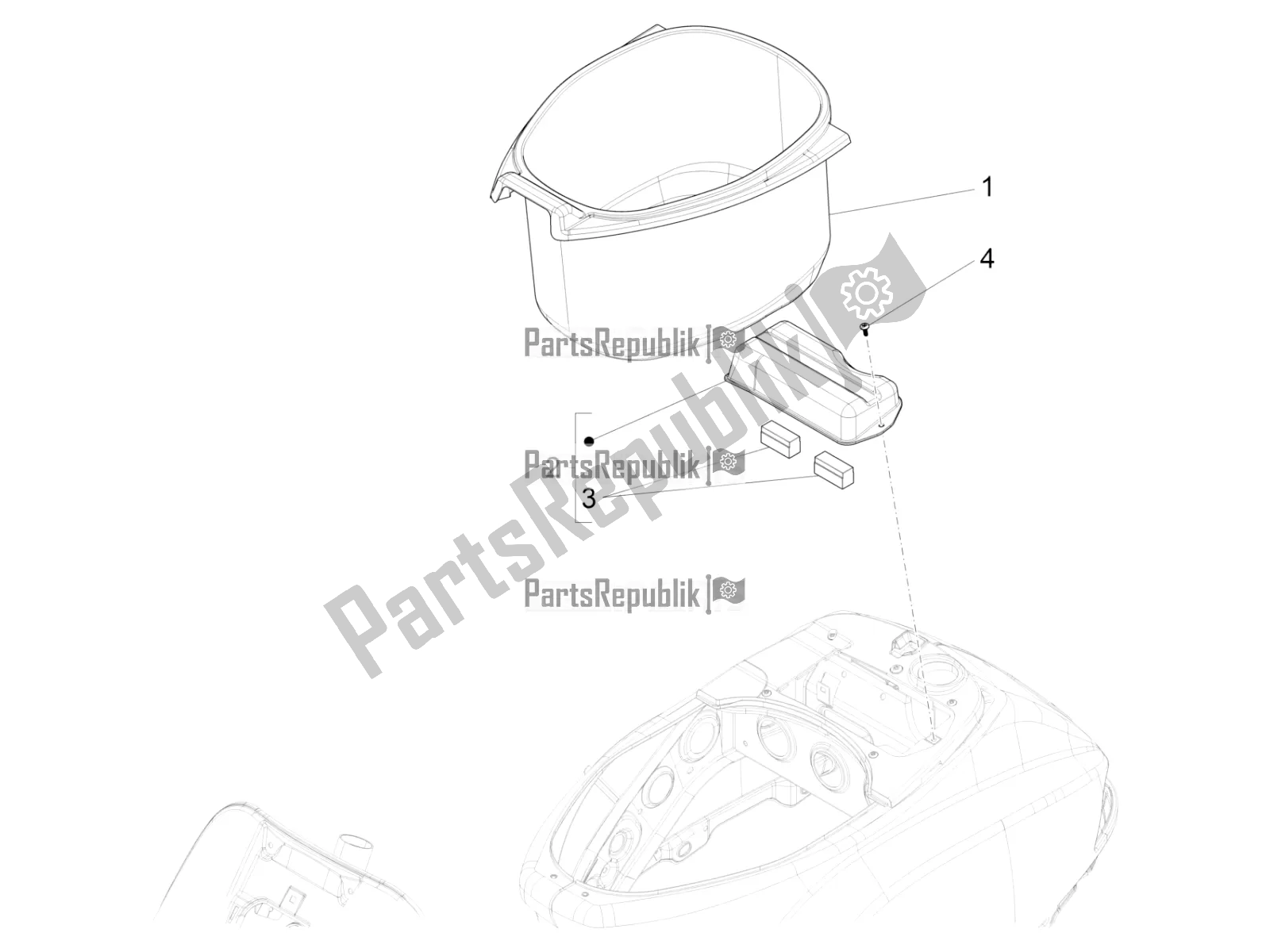 All parts for the Helmet Huosing - Undersaddle of the Vespa S 125 3V Iget Apac 2021