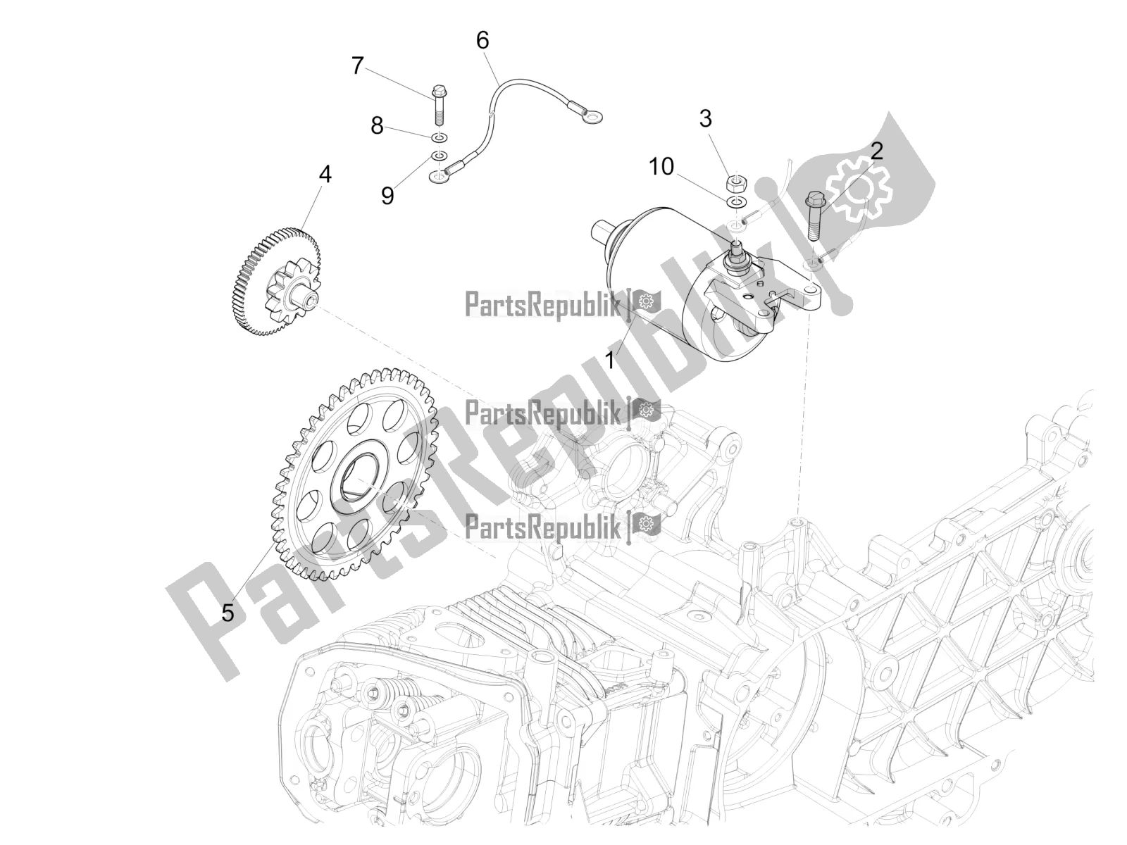 All parts for the Stater - Electric Starter of the Vespa S 125 3V Iget Apac 2021