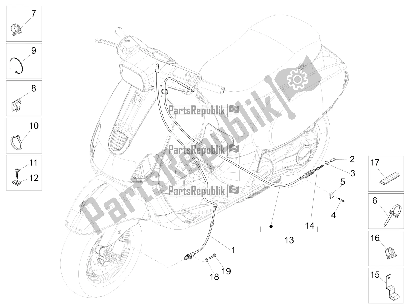 All parts for the Transmissions of the Vespa S 125 3V Iget Apac 2021