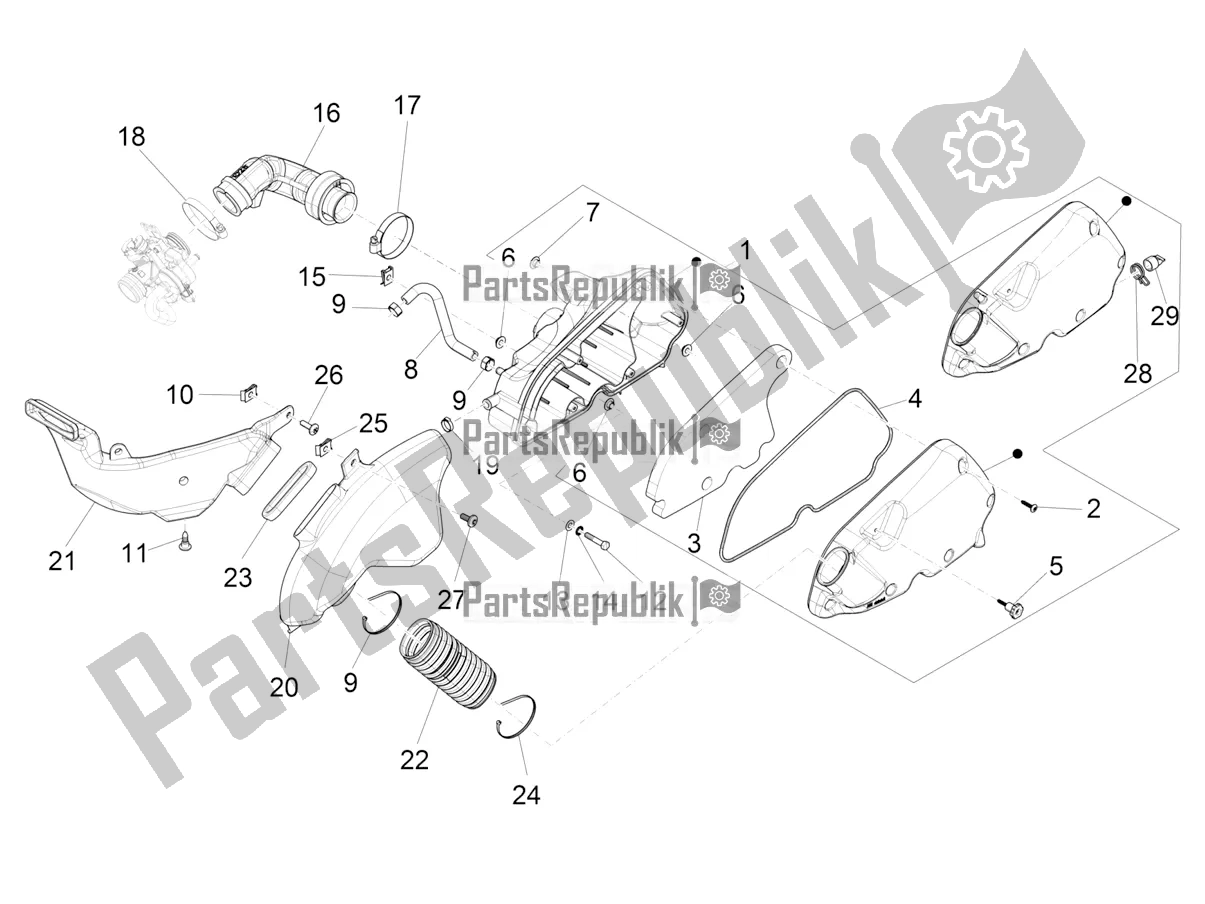 Toutes les pièces pour le Filtre à Air du Vespa S 125 3V Iget Apac 2022