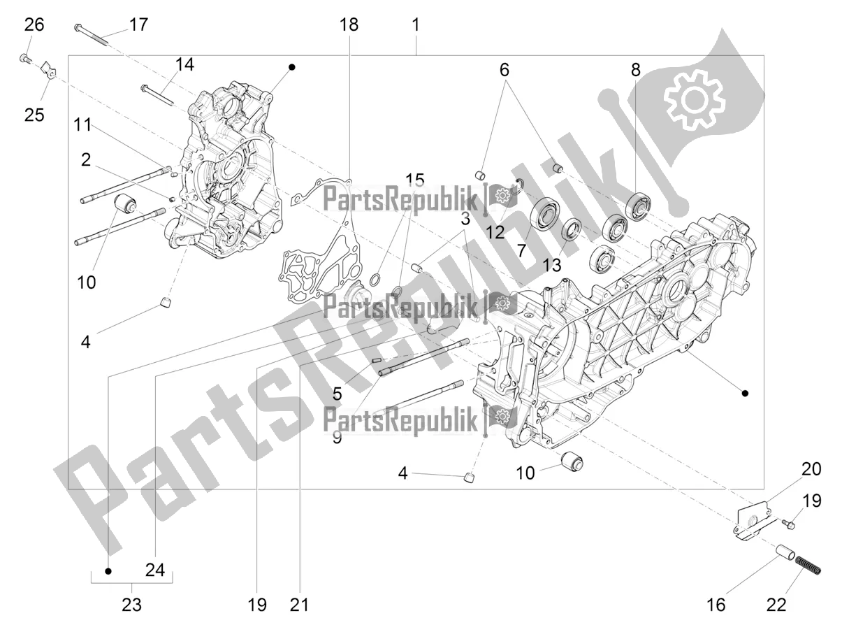 Todas as partes de Bloco Do Motor do Vespa S 125 3V Iget Apac 2022