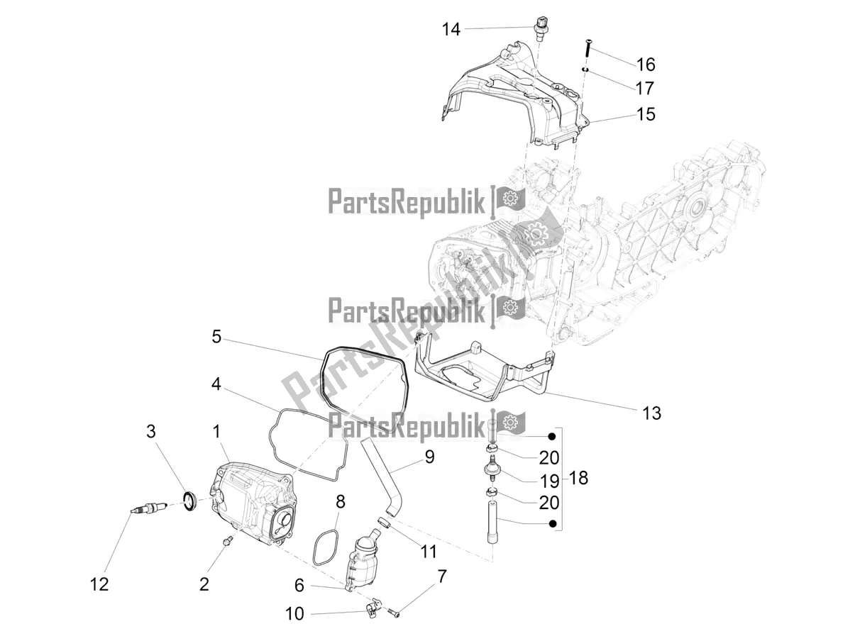 Toutes les pièces pour le Le Couvre-culasse du Vespa S 125 3V Iget Apac 2022