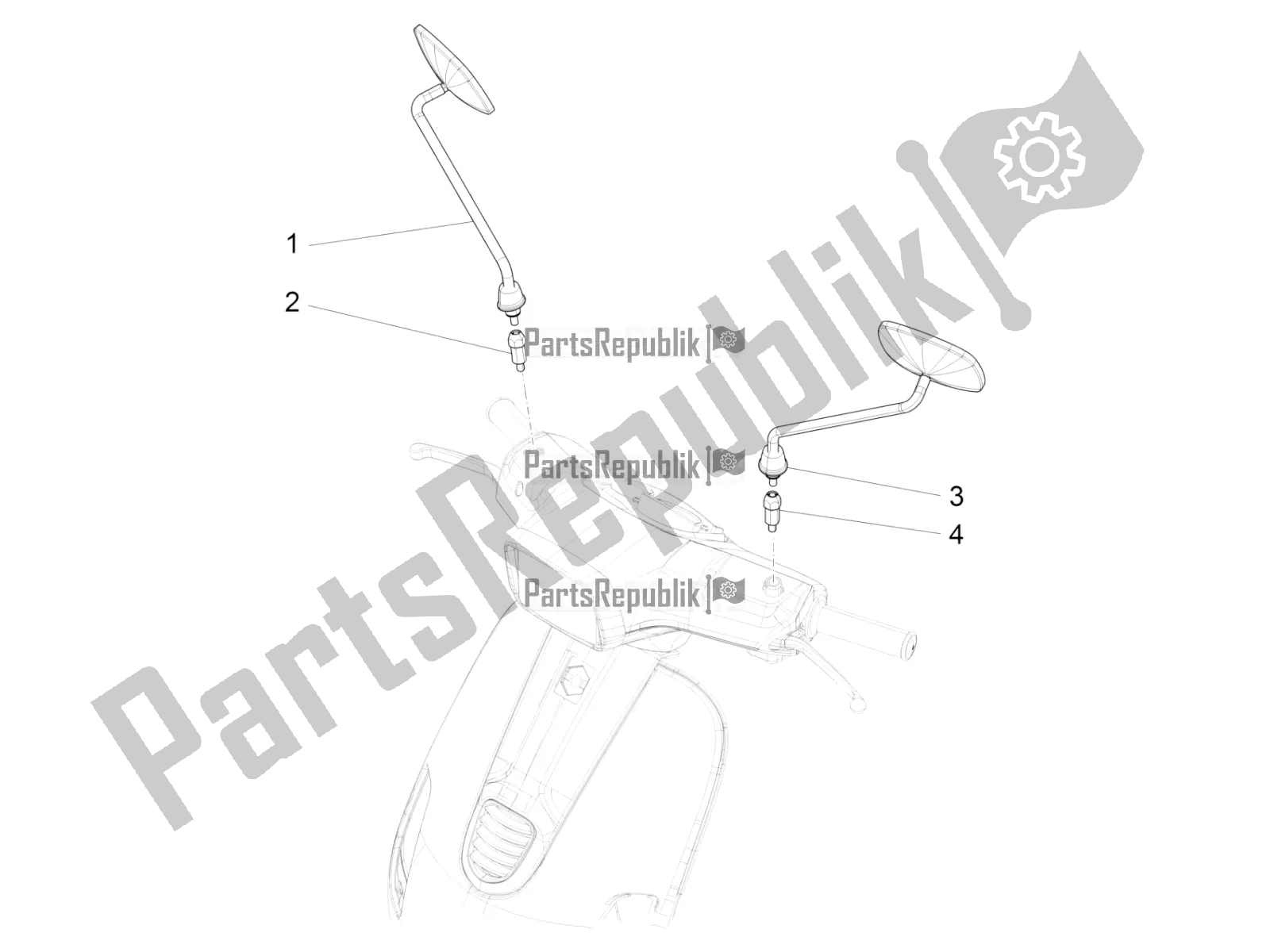 Toutes les pièces pour le Miroir (s) De Conduite du Vespa S 125 3V Iget Apac 2022