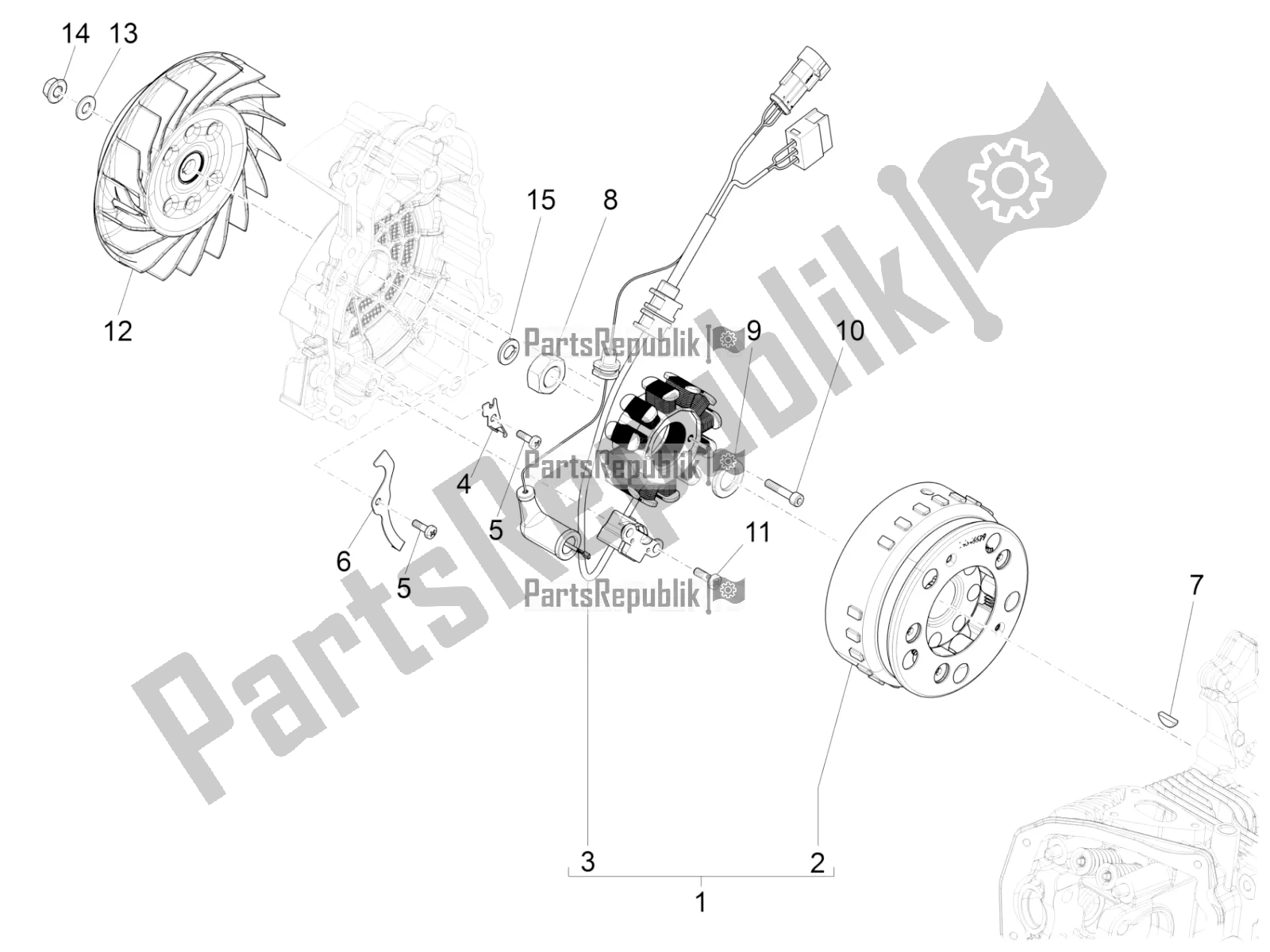 Toutes les pièces pour le Volant Magnéto du Vespa S 125 3V Iget Apac 2022