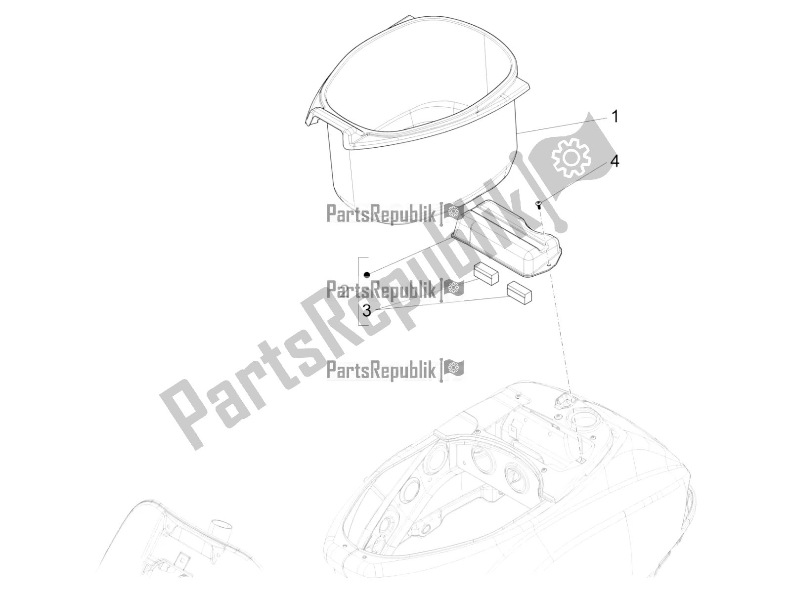 All parts for the Helmet Huosing - Undersaddle of the Vespa S 125 3V Iget Apac 2022
