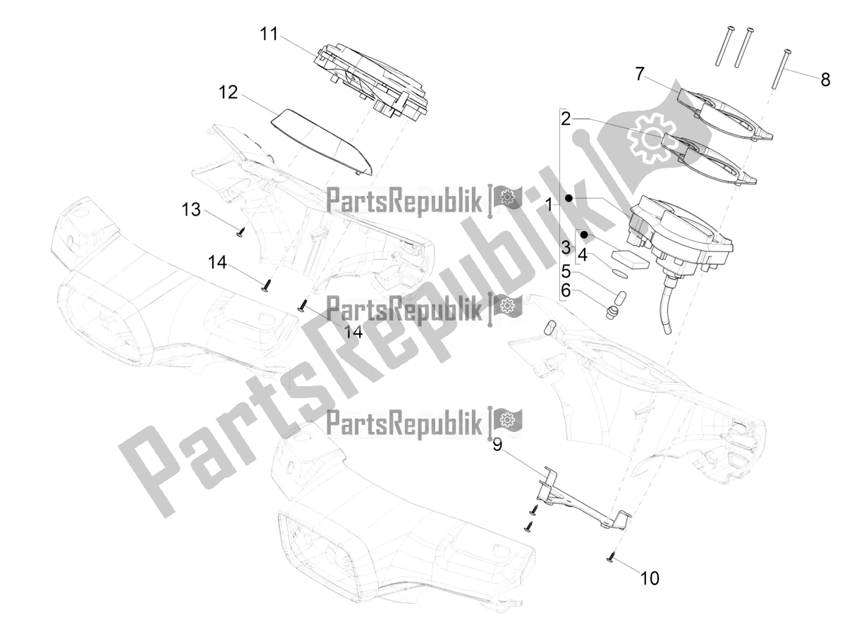 Toutes les pièces pour le Combinaison De Compteurs - Cruscotto du Vespa S 125 3V Iget Apac 2022