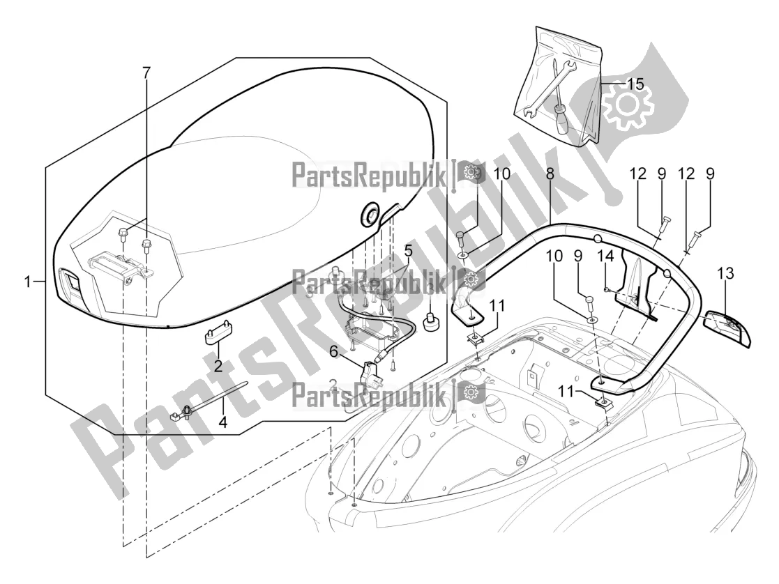 Todas as partes de Sela / Assentos do Vespa S 125 3V Iget Apac 2022