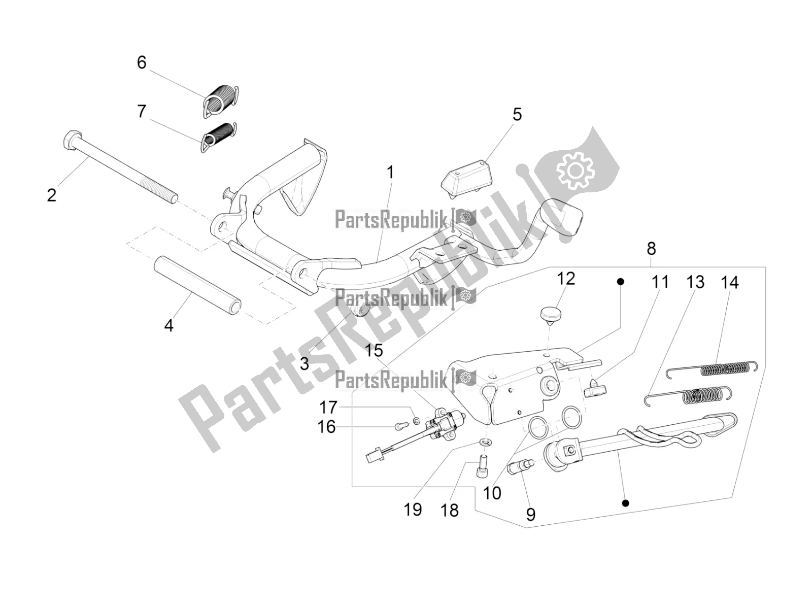 Toutes les pièces pour le Des Stands du Vespa S 125 3V Iget Apac 2022