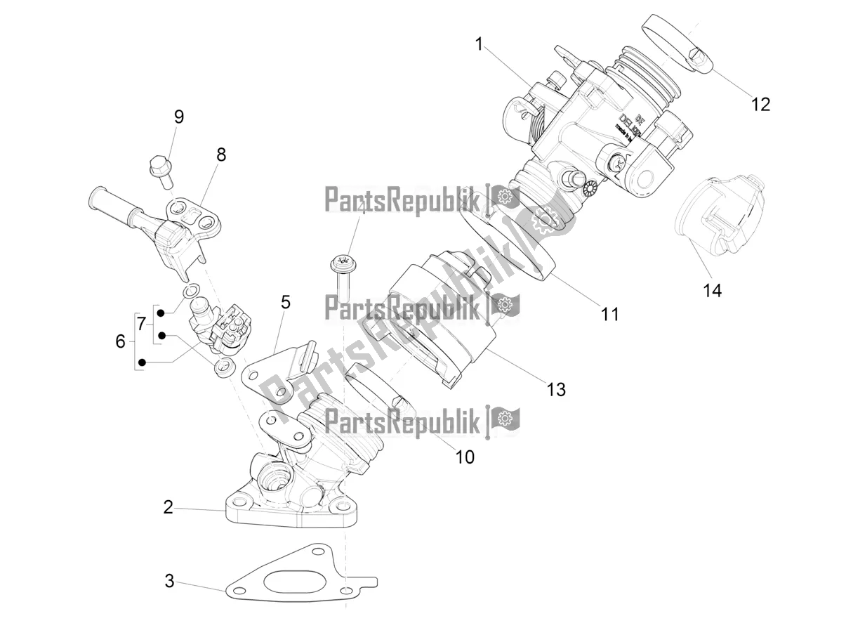 Tutte le parti per il Throttle Body - Injector - Induction Joint del Vespa S 125 3V Iget Apac 2022