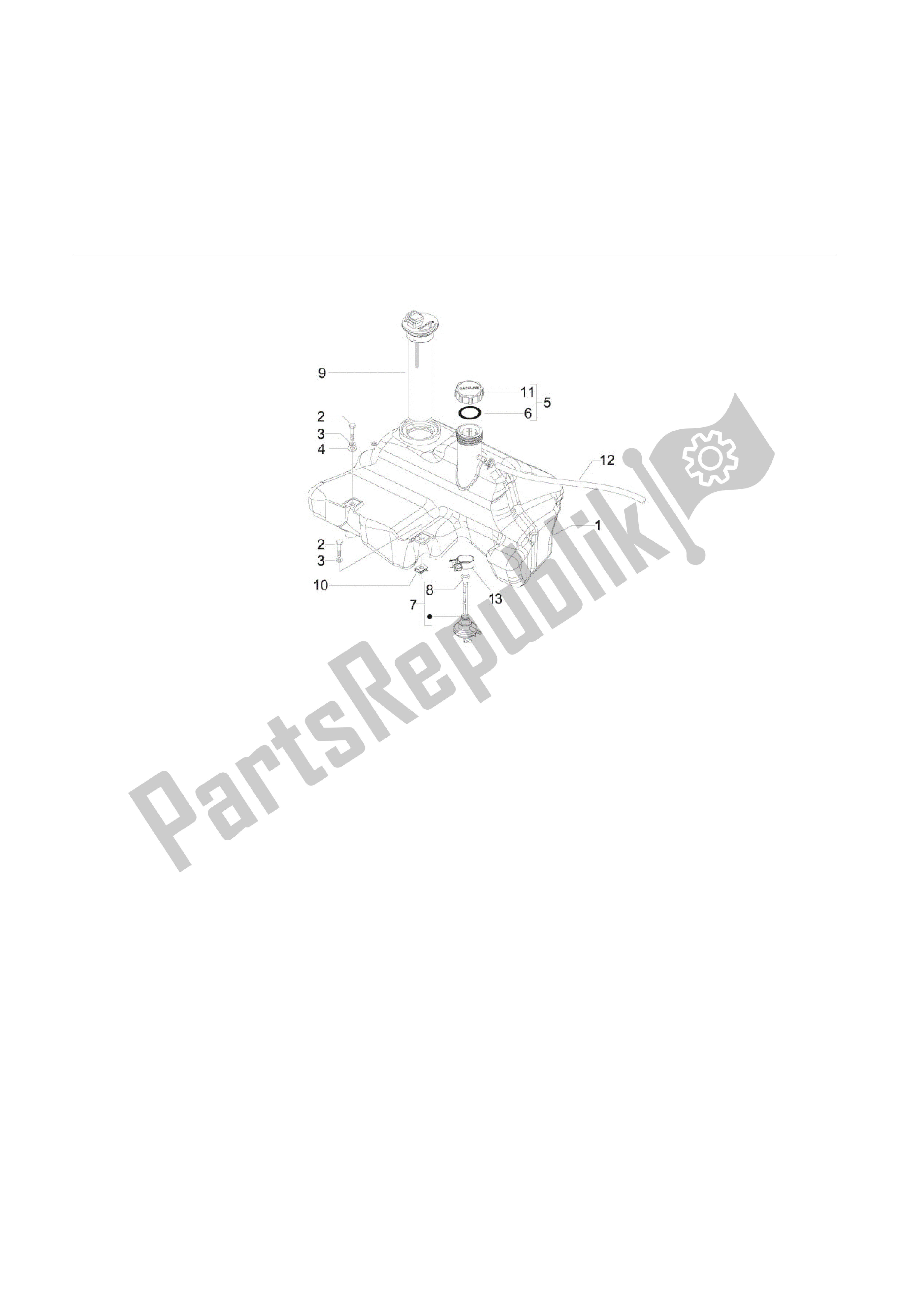 All parts for the Depósito Carburante of the Vespa S 125 2007 - 2008