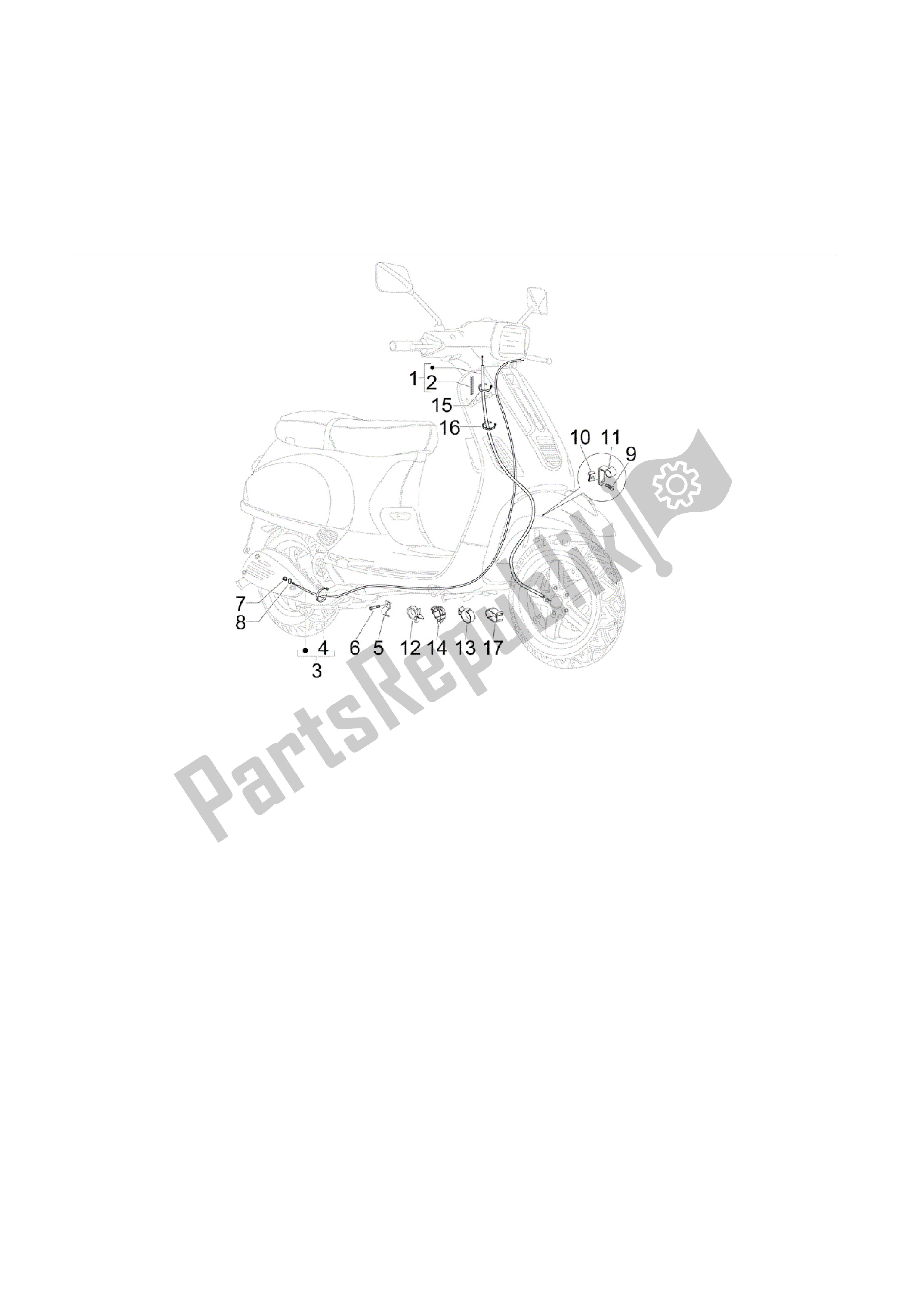 All parts for the Transmisiónes of the Vespa S 125 2007 - 2008