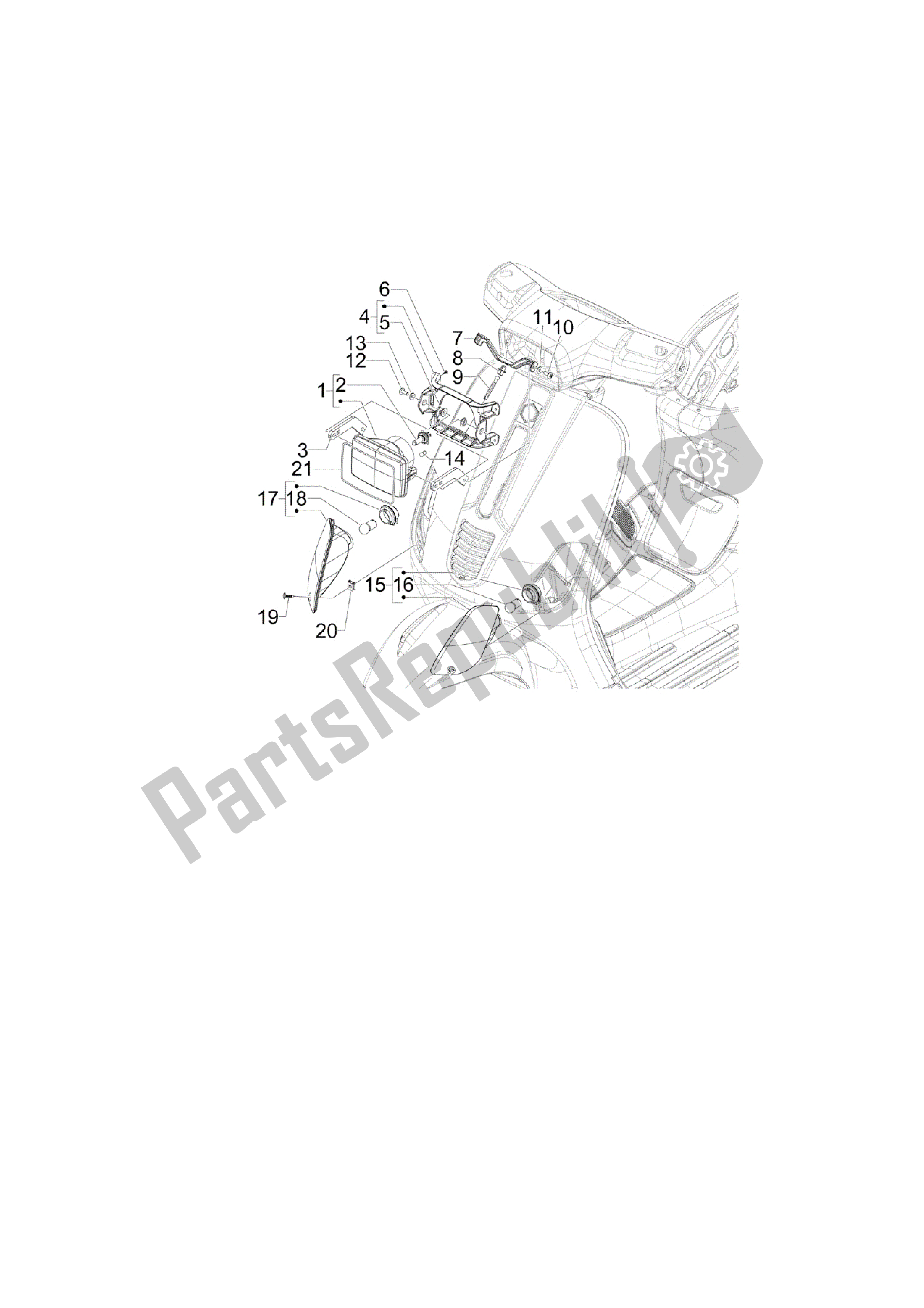 All parts for the Faros Delanteros - Indicadores De Dirección of the Vespa S 125 2007 - 2008