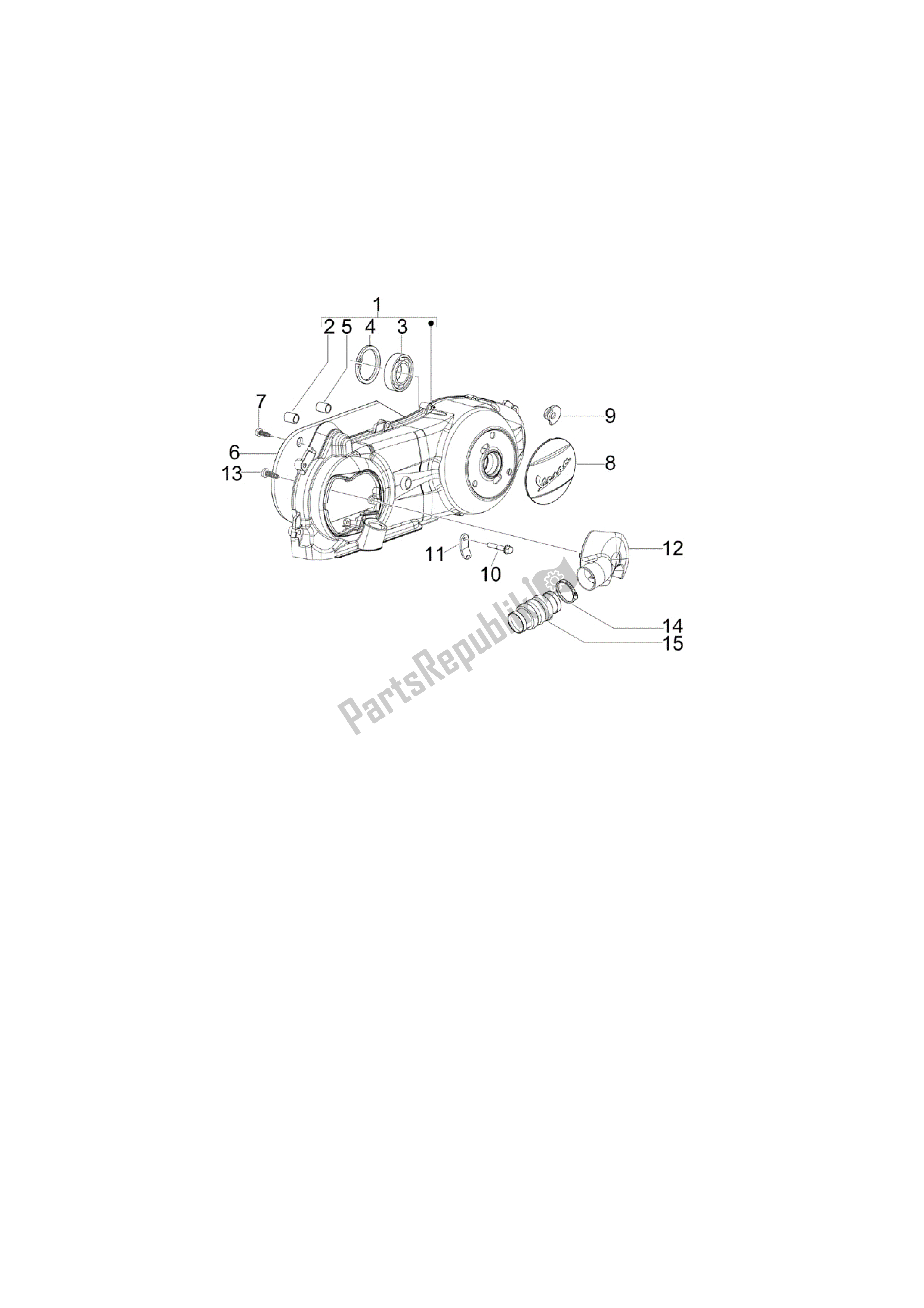 Toutes les pièces pour le Tapa Cárter - Refrigeracion Cárter du Vespa S 150 2008 - 2009